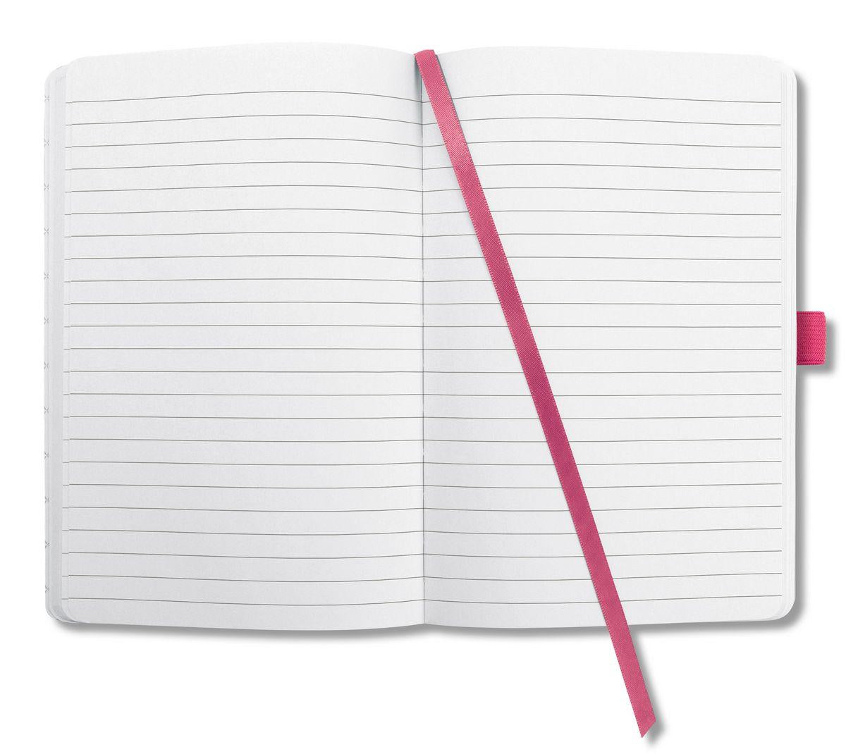 Sigel Notizbuch A6, liniert, Fadenheftung, Hardcover, 174 Seiten, perforiert, 80 g/m² – Fuchsia