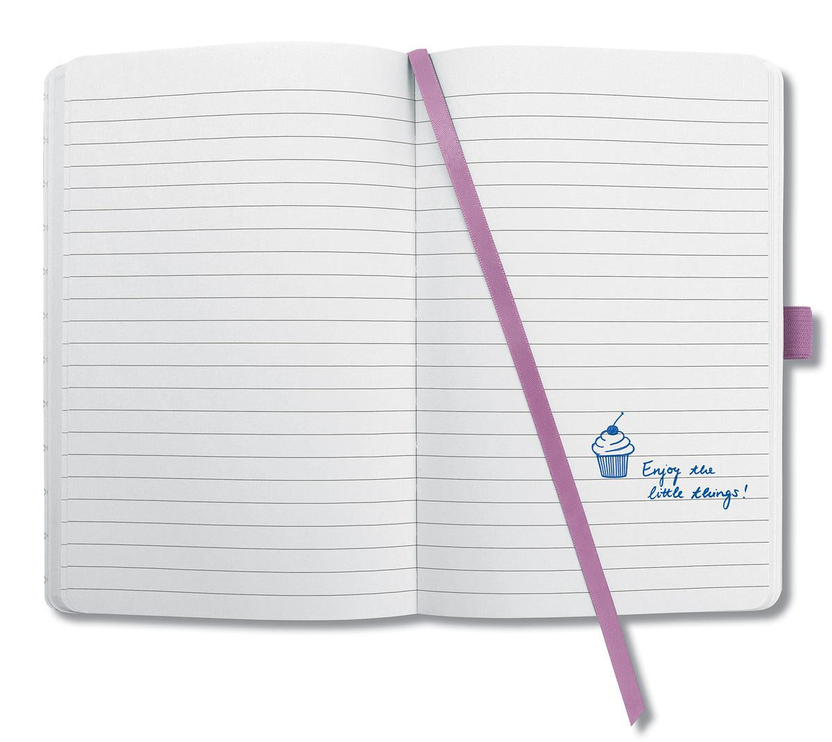 Sigel Notizbuch, A5, liniert, Fadenheftung, 174 Seiten, perforiert, 80 g/m² – pink/violett