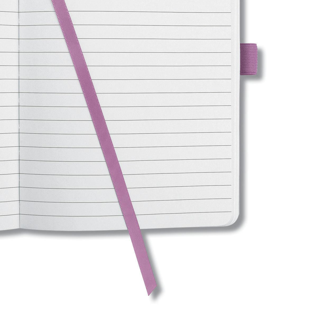 Sigel Notizbuch, A5, liniert, Fadenheftung, 174 Seiten, perforiert, 80 g/m² – pink/violett