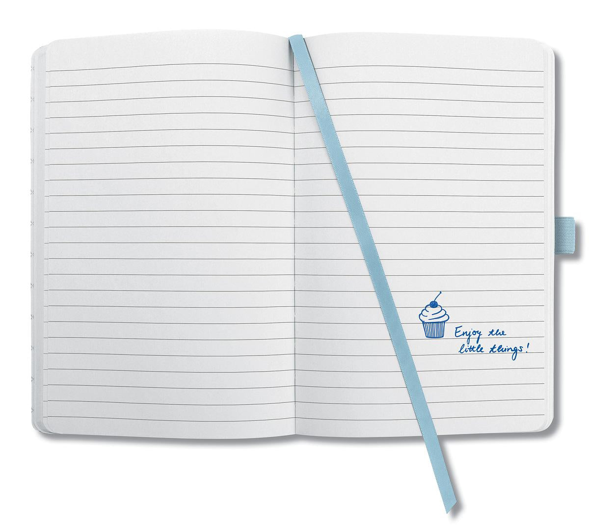 Sigel Notizbuch JOLIE Flair, A5, liniert, Fadenheftung, 174 Seiten, perforiert, 80 g/m² – hellblau