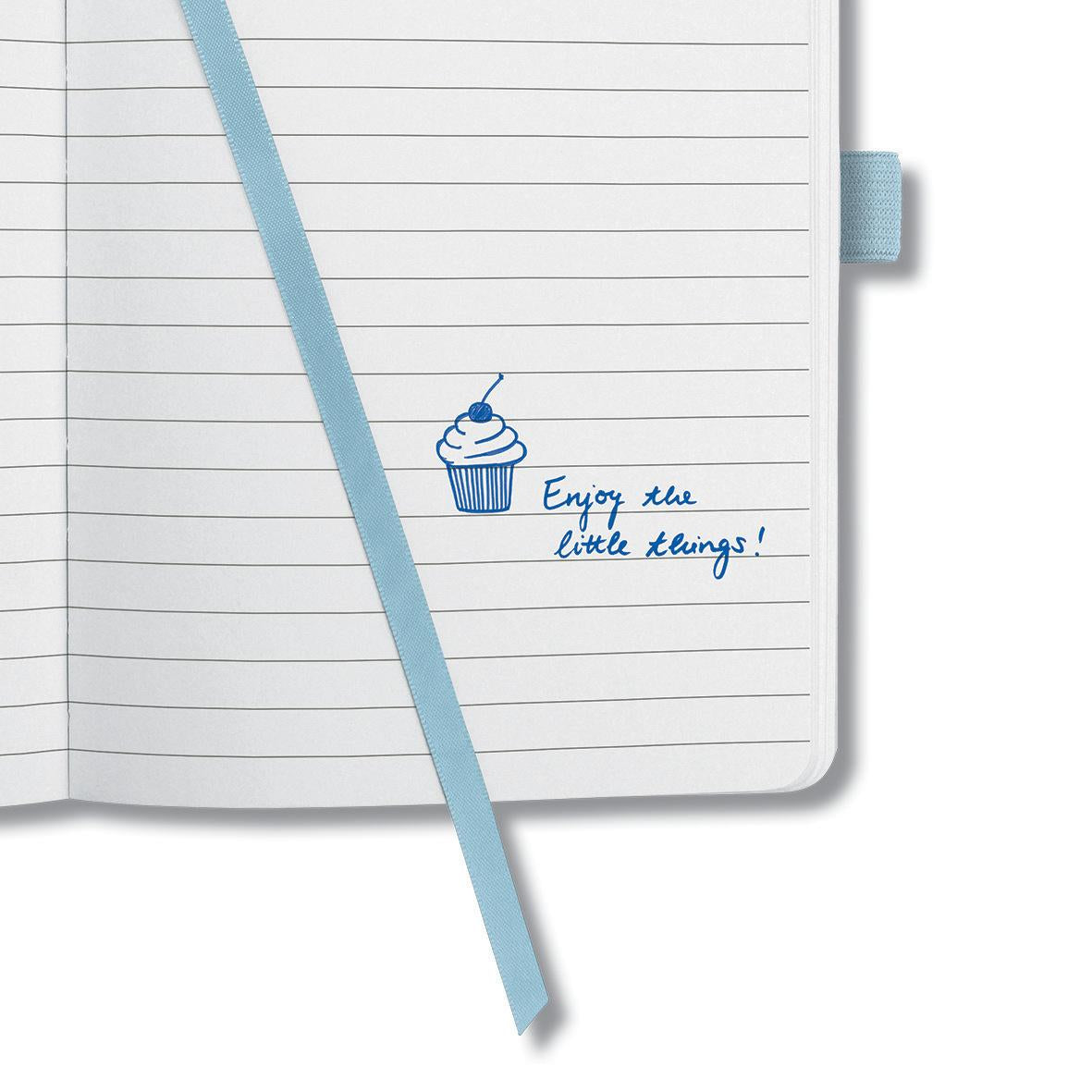 Sigel Notizbuch, A6, liniert, Fadenheftung, 174 Seiten, perforiert, 80 g/m² – blau