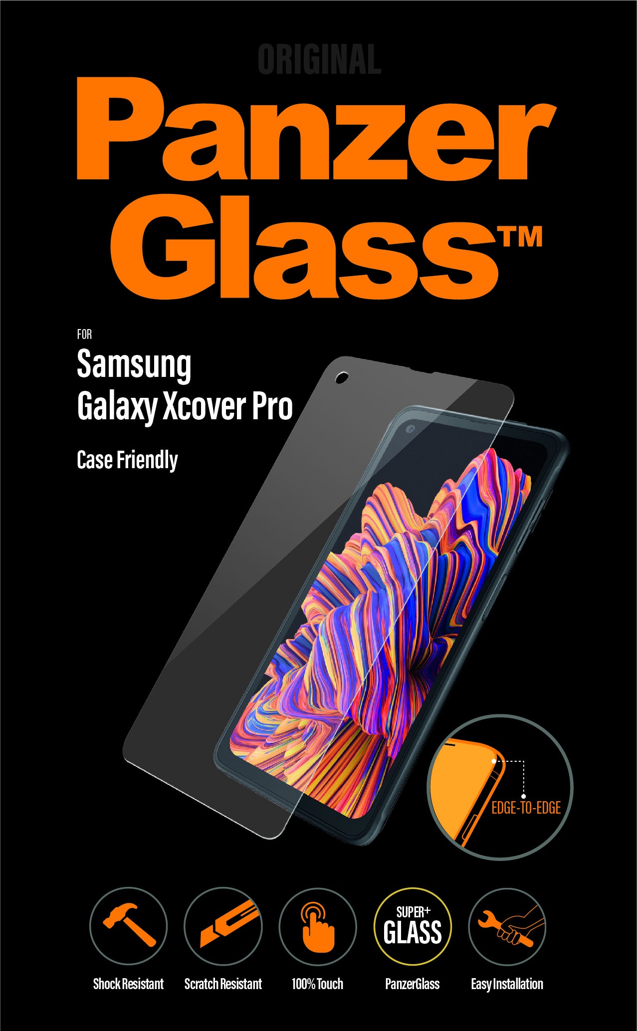 PanzerGlass Displayschutz (Panzerglas), Case Friendly – für Galaxy Xcover Pro