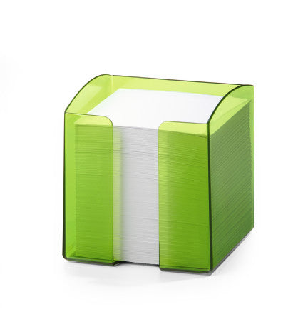 Durable Zettelbox Trend – 800 Blatt, 93 × 93 mm, grün transparent, 105 × 100 × 100 mm, 1 Stück