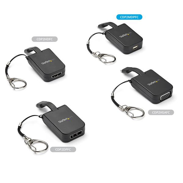 StarTech.com USB-C zu Mini DisplayPort Adapter – 8K (7680 × 4320) @ 60 Hz, DisplayPort 1.4, HDR – Schwarz