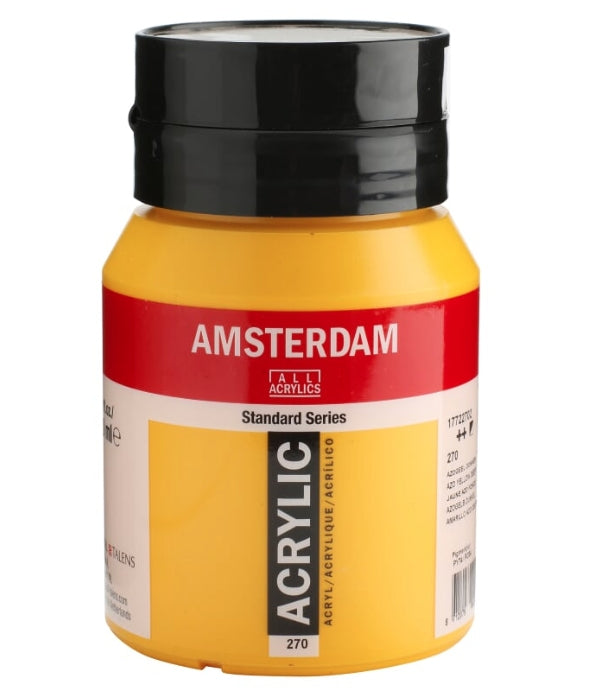 Royal Talens Amsterdam – Acrylic Standard – Acrylfarbe – Dunkel Azogelb, 500 ml