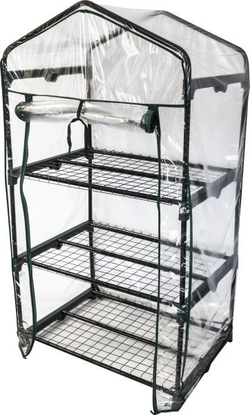 Windhager Balkongewächshaus – Stahl – Schwarz/Transparent – Wasserfest, Windschutz – 680 × 1280 × 490 mm