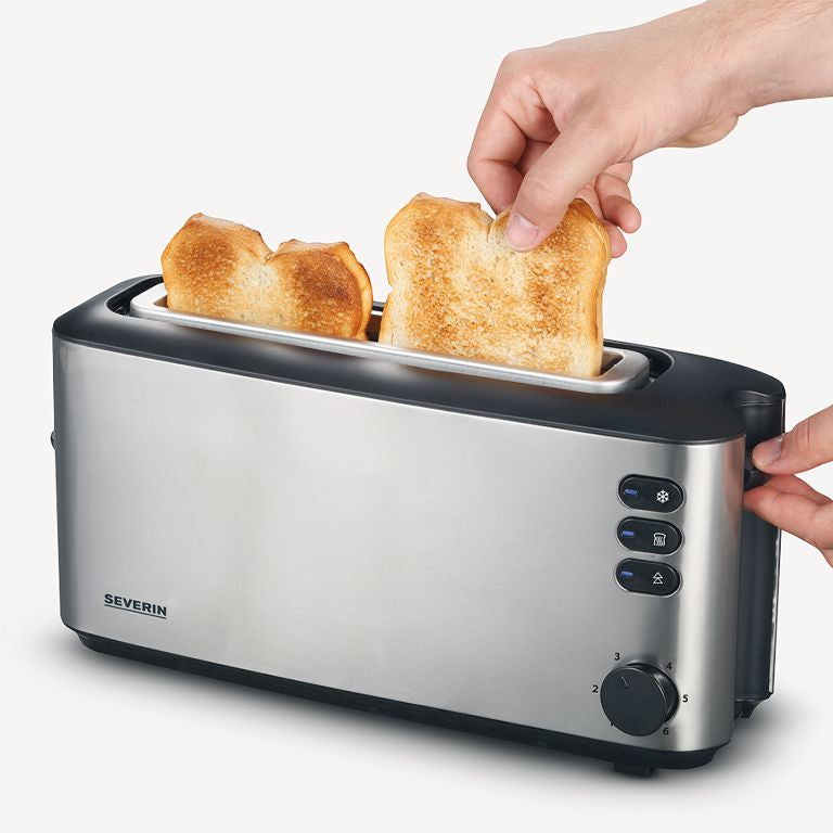 Severin Toaster AT 2515 – 2 Scheiben, 1000 W, elektronische Bräunungskontrolle – Edelstahl