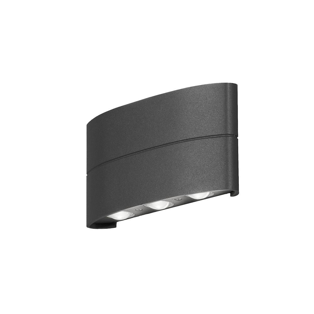 Konstsmide Aussenwandleuchte – 400 lm, 6 W – Warmweiss, 3000 K – IP54 – Netzbetrieb – Anthrazit, Aluminium