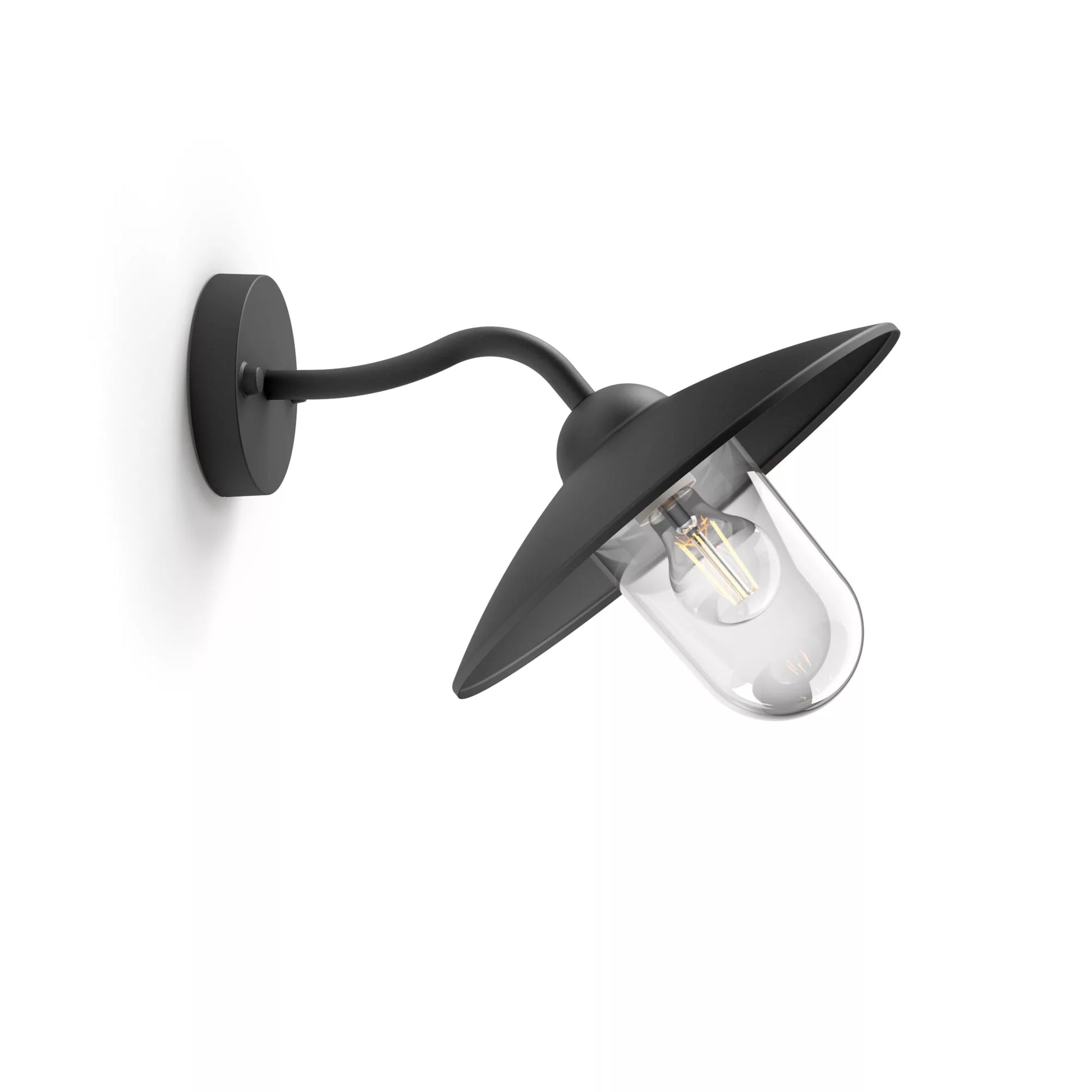 Philips by Signify Philips Aussenwandleuchte – 30×13,1 cm – 60 W – IP44 – Netzbetrieb – dimmbar – Schwarz, Aluminium