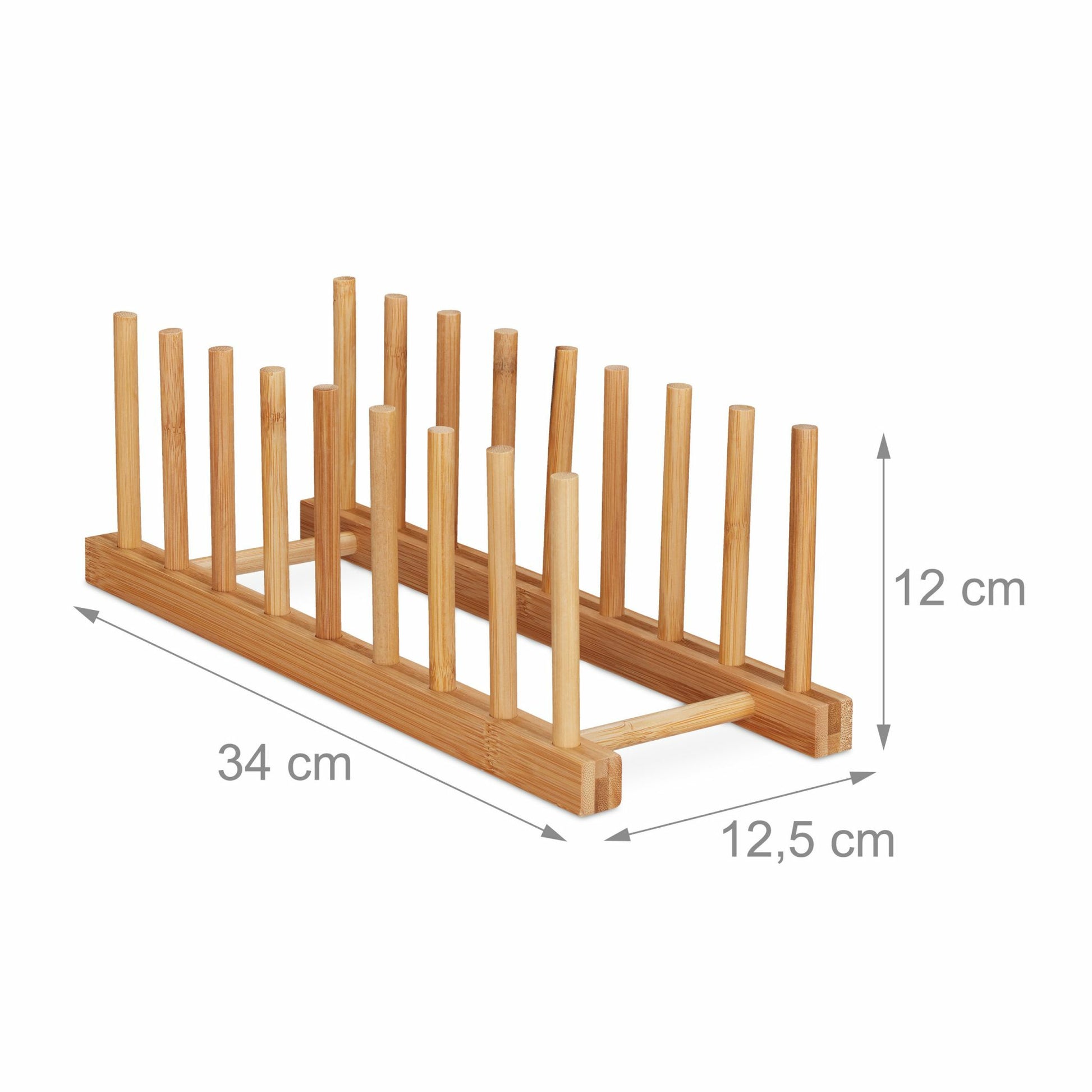 Relaxdays Abtropfgestell 34 × 12,5 × 12 cm, Bambus, Braun