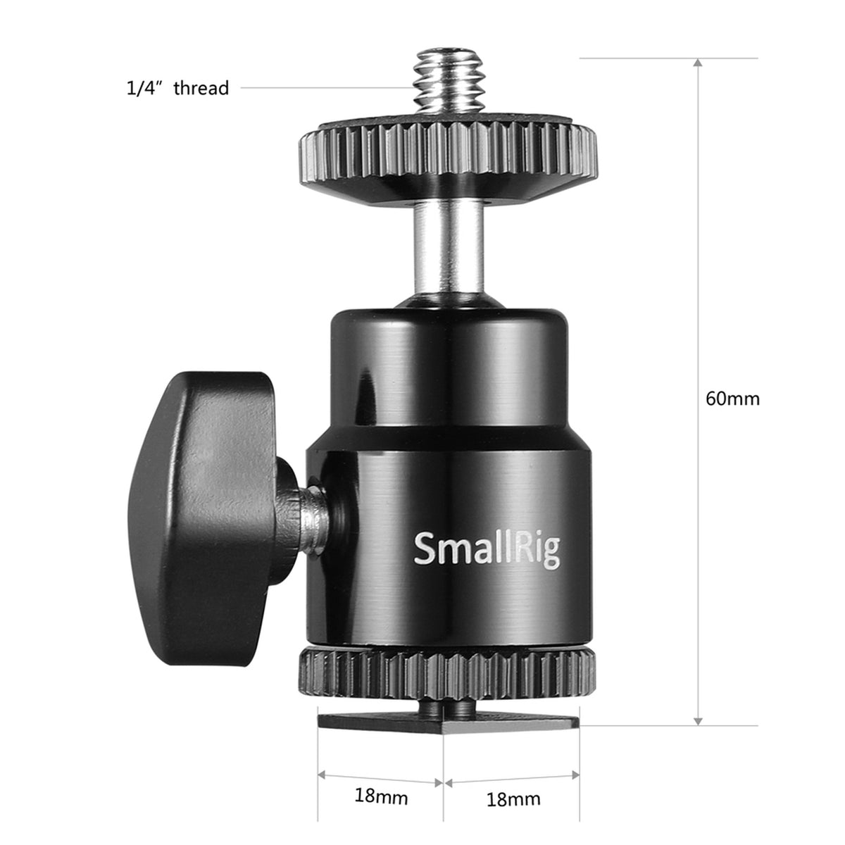 SmallRig 2059 Zubehörschuh-Befestigung – 1/4"-Gewinde – für Canon, Nikon, Olympus und andere – 2er-Pack