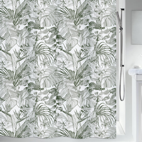 Spirella Duschvorhang TROPIC – 180×200 cm, Polyester, Ringaufhängung, Mehrfarbig