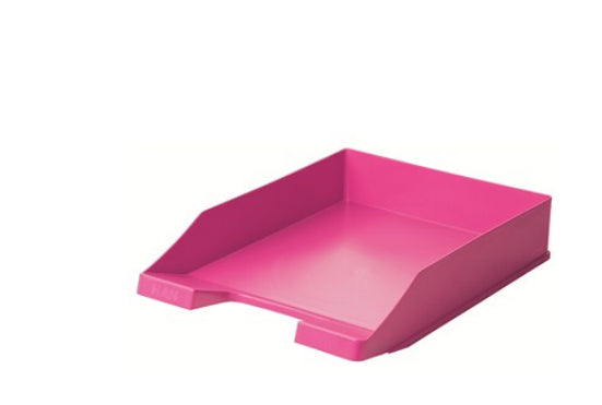 HAN KLASSIK TREND COLOURS – Briefkorb für A4/C4, hoch, Polystyrol, pink, hochglänzend, 255 × 65 × 348 mm
