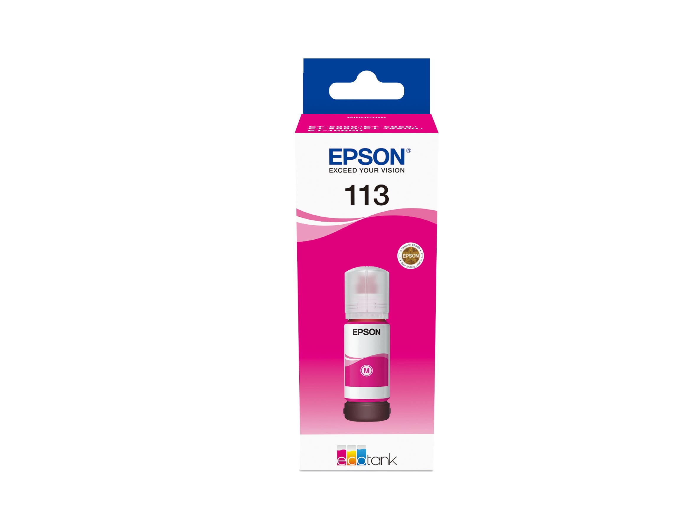 Epson 113 Magenta Tintenpatrone (Original) – 6'000 Seiten – für EcoTank ET-5880/ET-5850/ET-5800 …