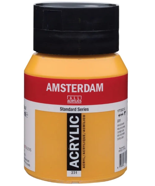 Royal Talens AMSTERDAM Acrylfarbe – Goldocker, wasserfest – 500 ml