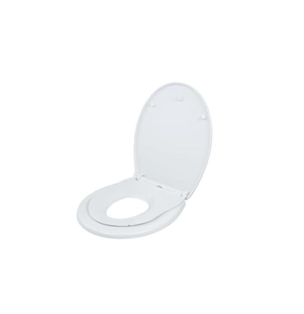 Diaqua WC-Sitz – Polypropylen, weiss, mit Deckel, mit Kindersitzeinlage, 37,1 × 44,8 cm