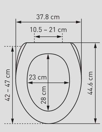 Diaqua WC-Sitz – MDF, schwarz, rund, mit Deckel, 37,8 × 44,6 × 44,6 cm