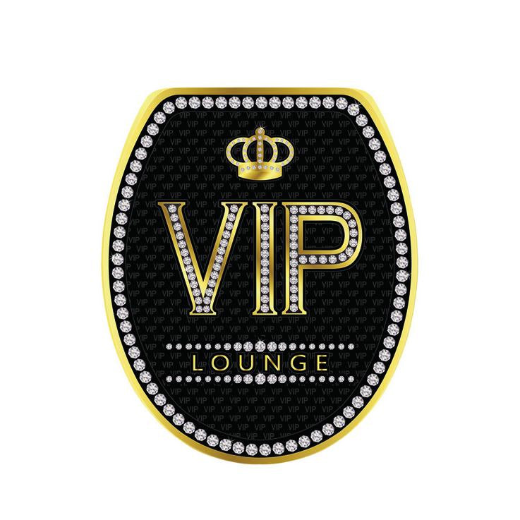Diaqua BRILLANT VIP – Toilettensitz – MDF, schwarz, gold, Absenkautomatik, B 37,8 cm, H 44,6 cm