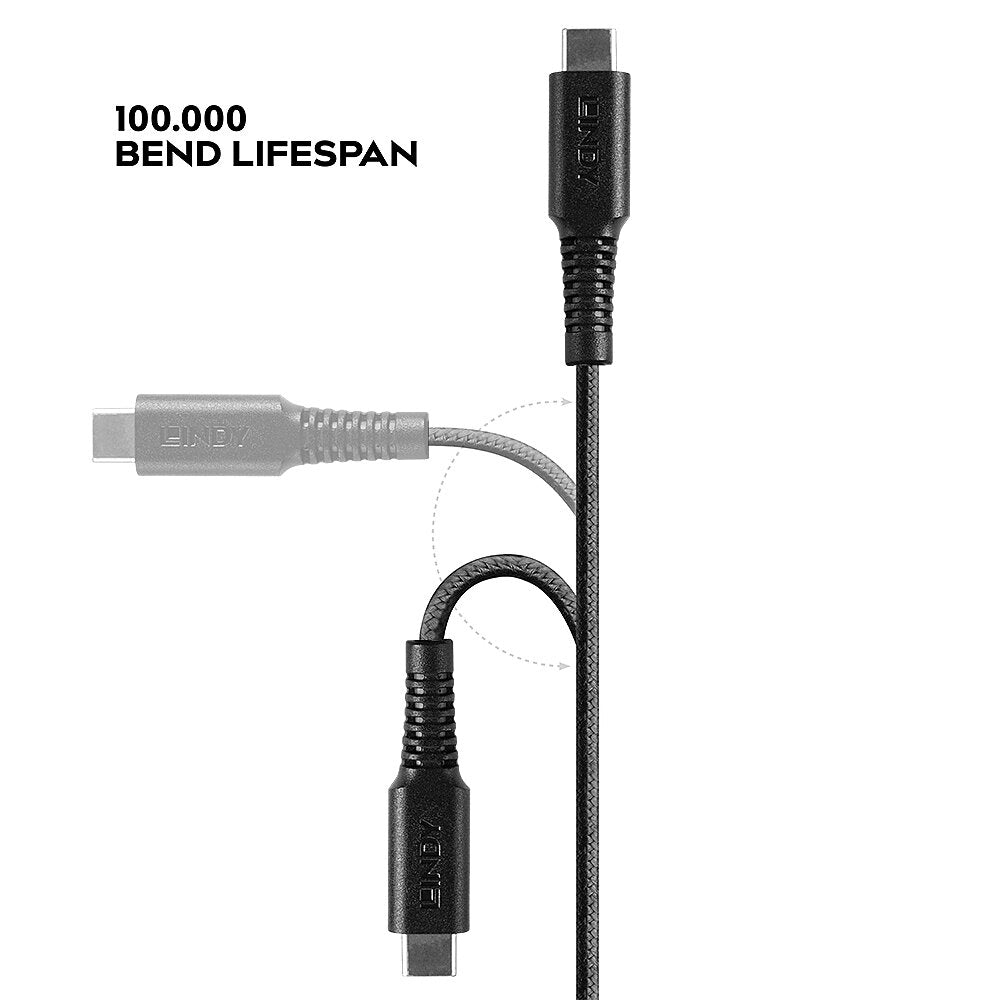 Lindy Kabel – Lightning auf USB‑C 3 m, Schwarz – für iPhone/iPad