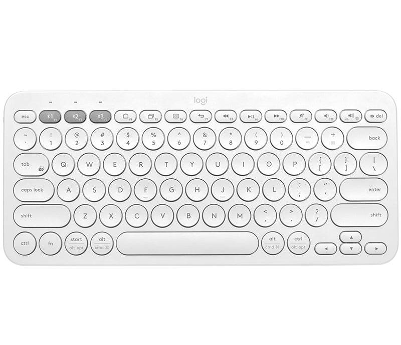 Logitech K380 Multi-Device – Tastatur – Mini – Bluetooth – AZERTY (FR) – ohne Ziffernblock – Weiss