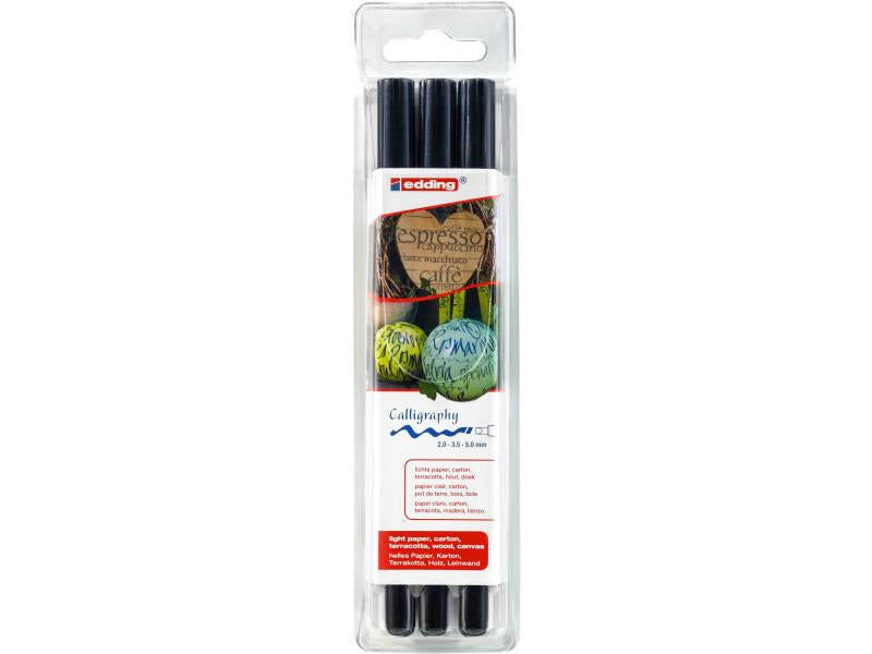 Edding 1255 Kalligraphiemarker – Feine Spitze 2–5 mm – Schwarz – für Terrakotta