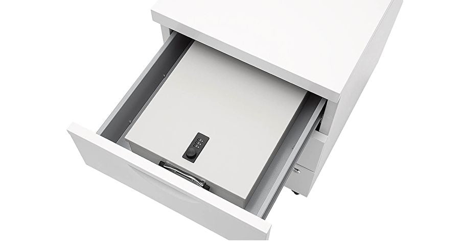 Wedo Dokumentenkassette – mit 3-stelligem Zahlenschloss, Stahl, lichtgrau, 355 × 260 × 67 mm