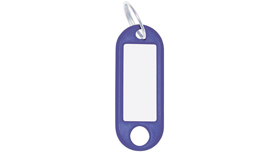 Wedo Schlüsselanhänger – mit Ring, Kunststoff, Blau, 52 × 21 mm, 100er-Pack