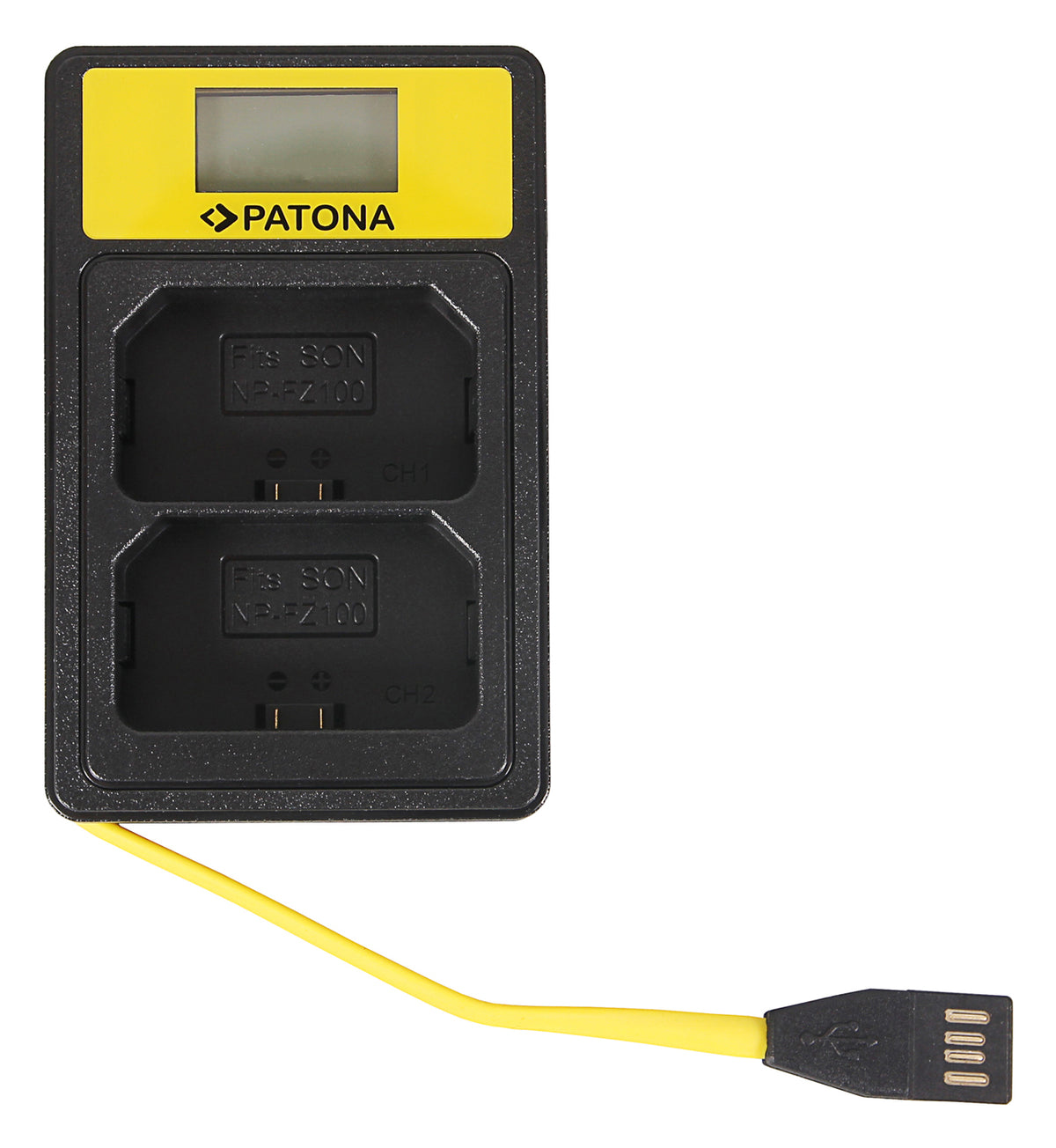PATONA Smart Dual Akkuladegerät – für Sony A7 III, A7R III, A9 und andere – 2-fach, USB, 8,4 V/0,6 A – Schwarz