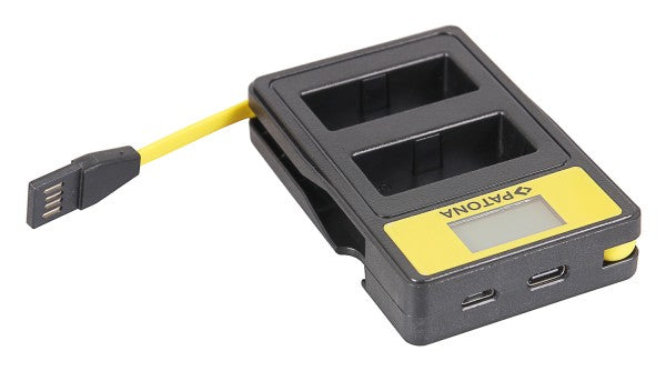 PATONA Ladegerät 141645 – USB, 2fach, schwarz – für Fujifilm HS30 EXR, HS33 EXR, X100F und andere