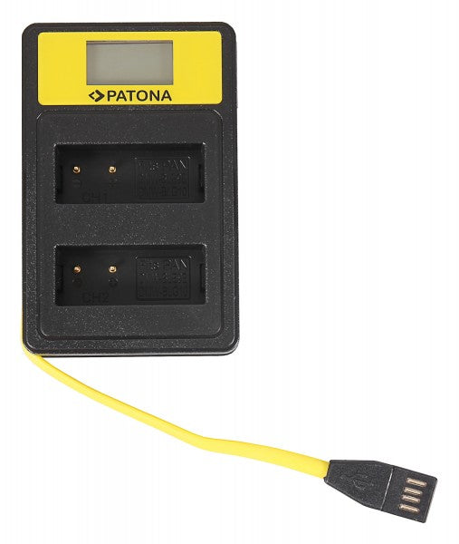 PATONA Ladegerät 141655 – 85 × 55 mm, USB, 8,4 V, 0,6 A, 2-fach – für Panasonic DC-TX2, DMC-GF5, DMC-GF6