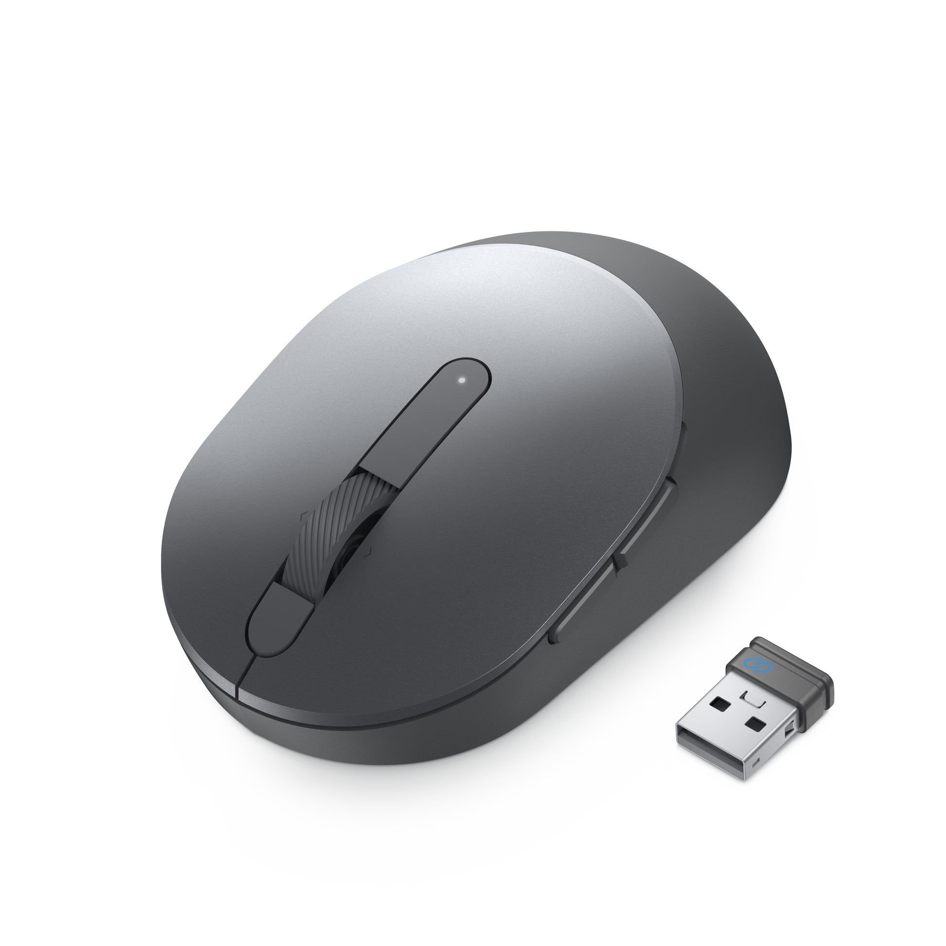 DELL MS5120W – Maus – Kabellos (Bluetooth/2,4 GHz), 1600 DPI, beidhändig, Grau, Titan