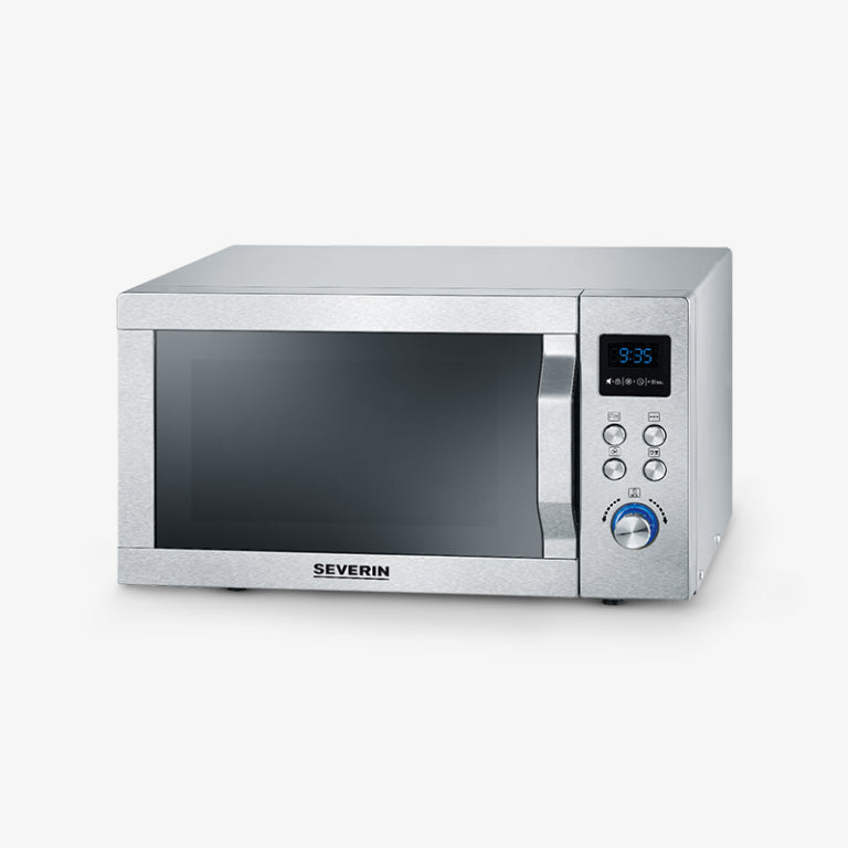 Severin Kombi-Mikrowelle MW 7774 – 25 l, Grill & Heissluft, 900 W – silber/edelstahl