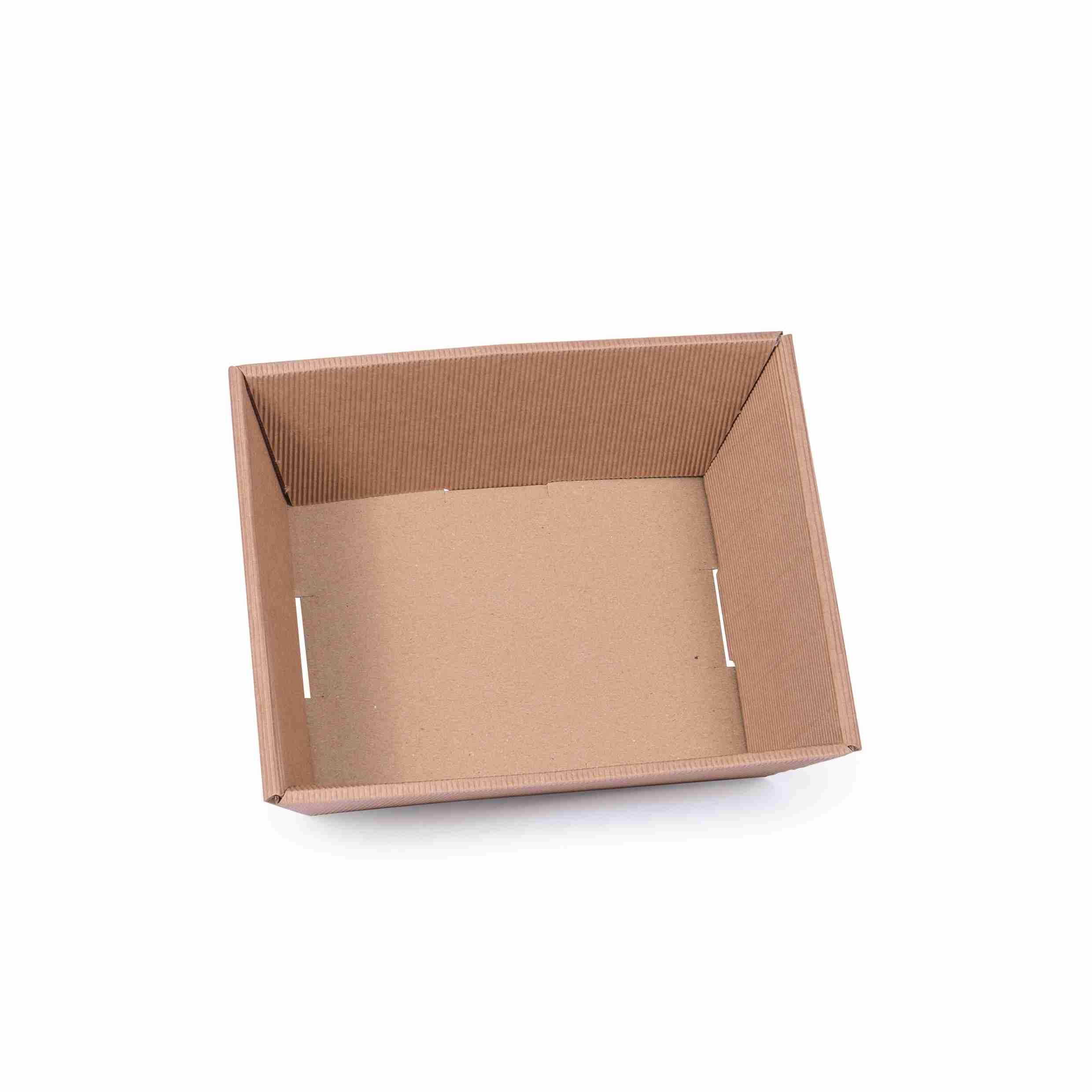 Geschenkkorb offene Welle Wellpappe natur – Innenmass 190 × 90 × 140 mm – 1 Stk., ab 20 Stk.