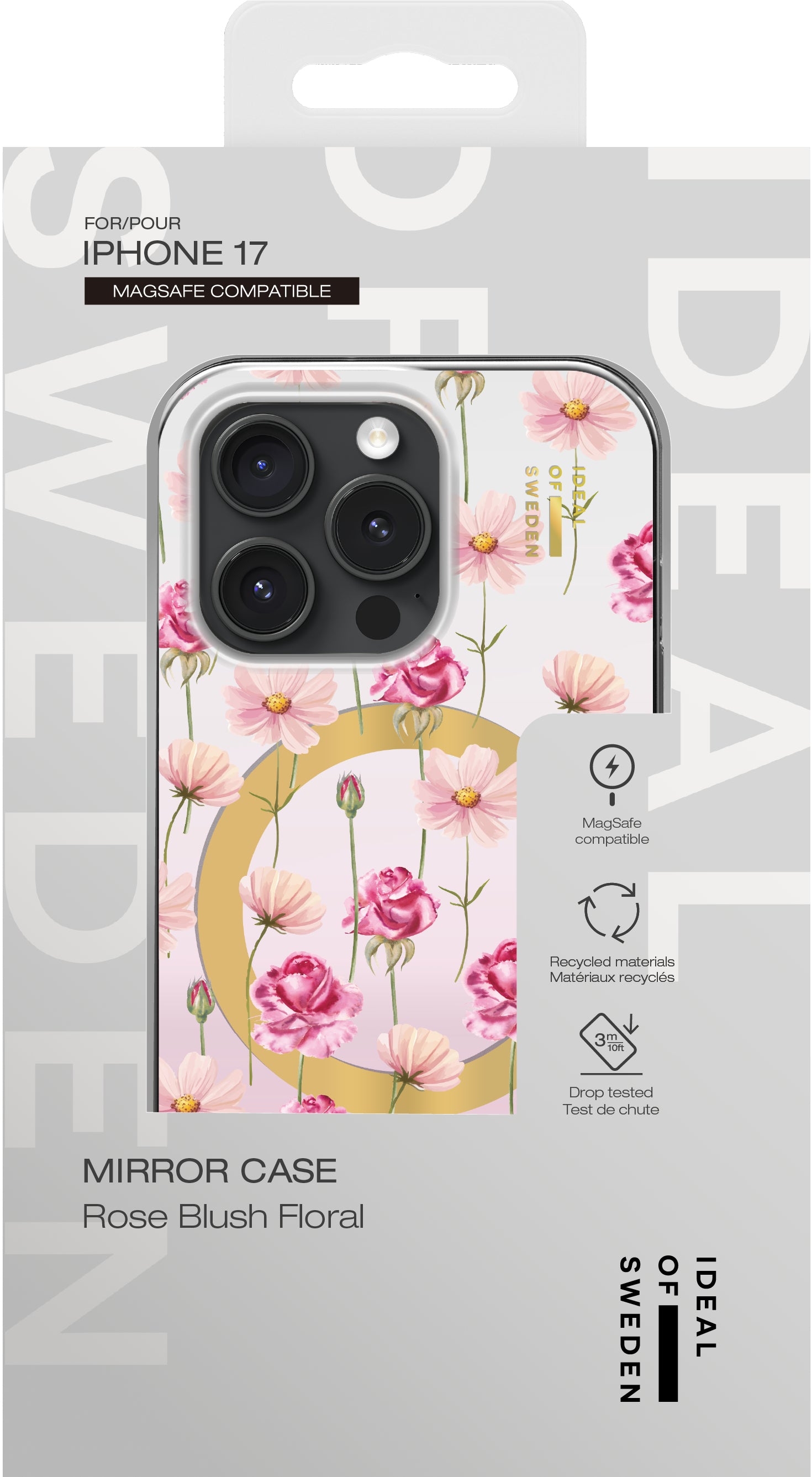 iDeal of Sweden Mirror Case – Backcover – für Apple iPhone 17, MagSafe, TPU, Rose Blush Floral