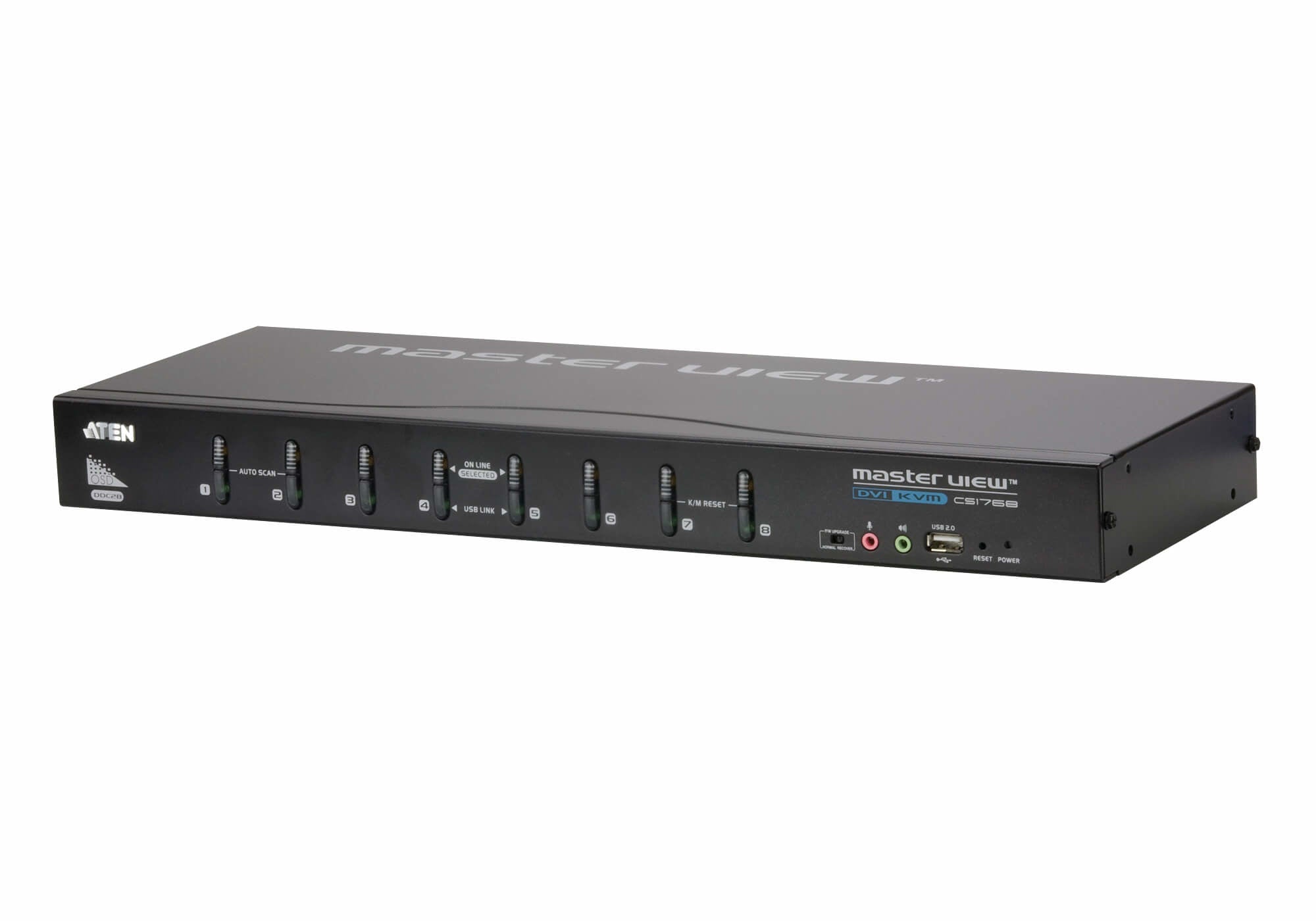 ATEN 8-Port KVM-Switch, DVI-I/USB 2.0, Audio, 2048 × 1536