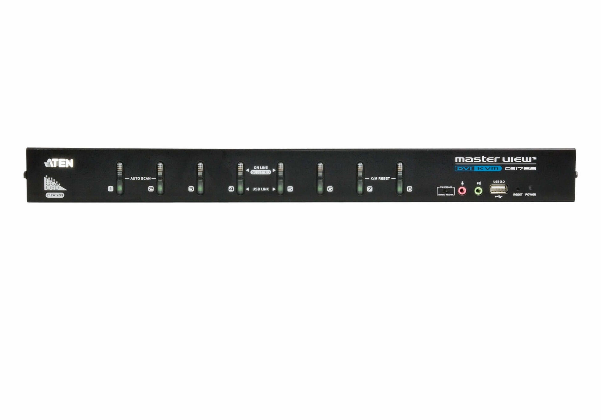 ATEN 8-Port KVM-Switch, DVI-I/USB 2.0, Audio, 2048 × 1536