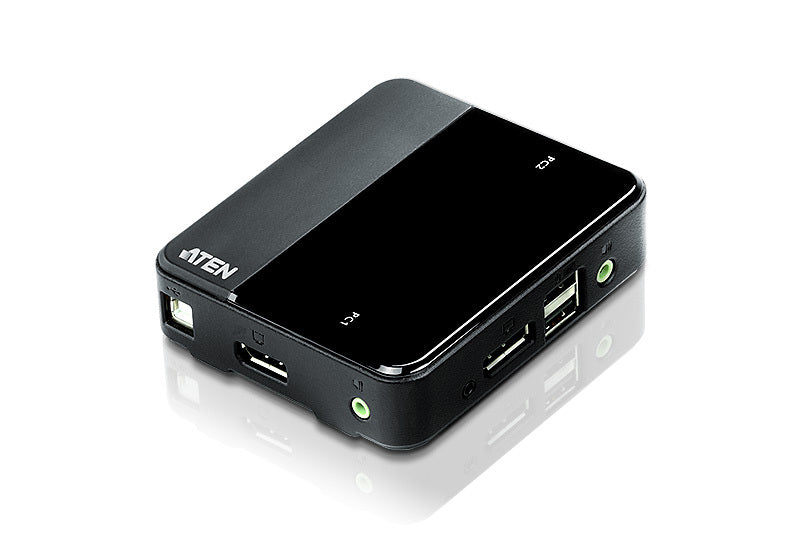 ATEN KVM-Switch 2×1, DisplayPort/USB 2.0/Audio, 4K (4096 × 2160)