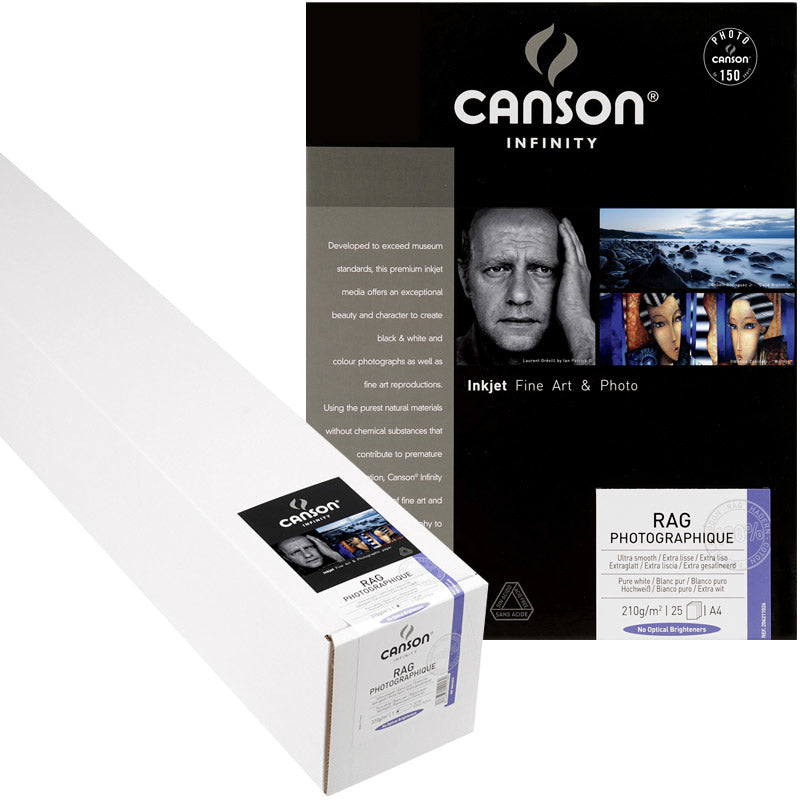Canson Infinity Rag Photographic Fotopapier – matt, A3+, 210 g/m², 25 Blatt