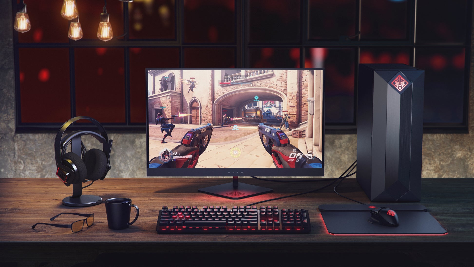HP OMEN Photon – Gaming-Maus – Kabellos (Bluetooth/2,4 GHz), 16000 DPI, beidhändig, Schwarz