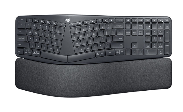 Logitech ERGO K860 – Ergonomische Tastatur – Bluetooth & 2,4 GHz (USB-A Empfänger) – QWERTZ (DE) – Graphit