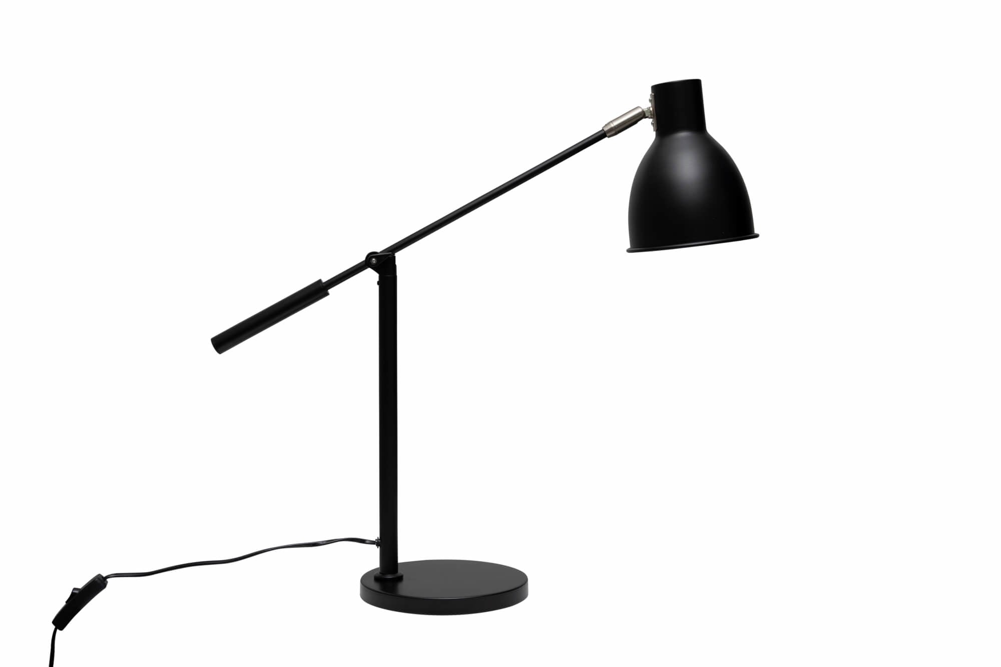 MAUL Tischleuchte – E27, 18–51 cm höhenverstellbar, 4000 K, drehbar – Schwarz