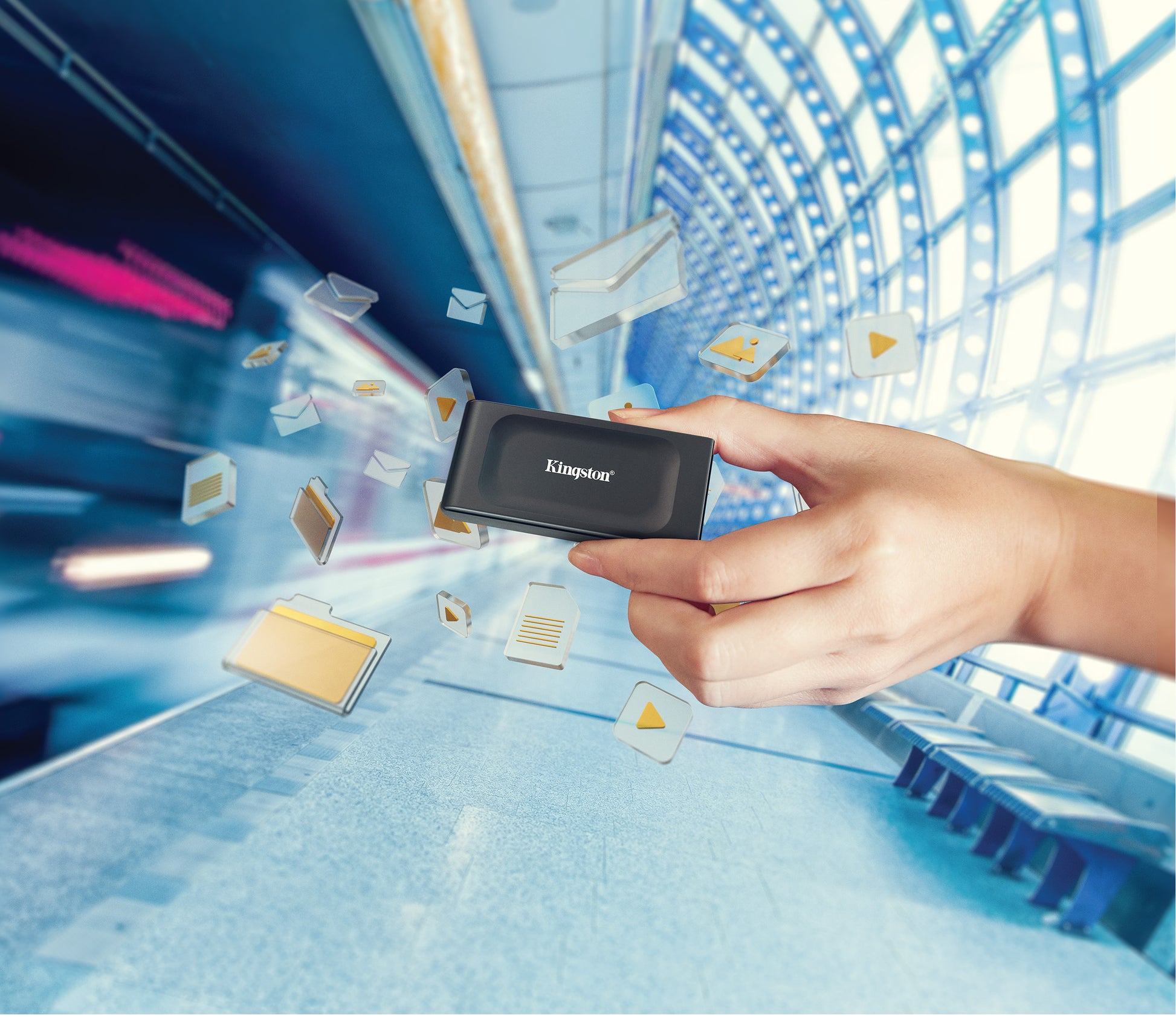 Kingston Technology Kingston XS1000 (SXS1000) – 1 TB Externes SSD, USB-C 3.2 Gen 2, 1'050 MB/s