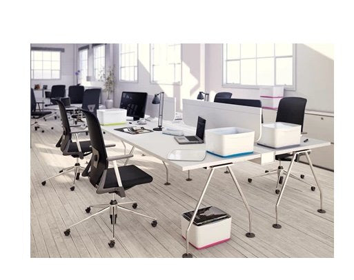 Leitz Aufbewahrungsbox – ABS-Kunststoff, Weiss/Grün, 31,8 × 12,8 × 19,1 cm