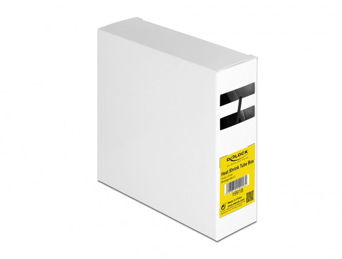 DeLOCK Schrumpfschlauch, Ø 1,2 mm × 15 m, Polyolefin, 2:1 – Schwarz