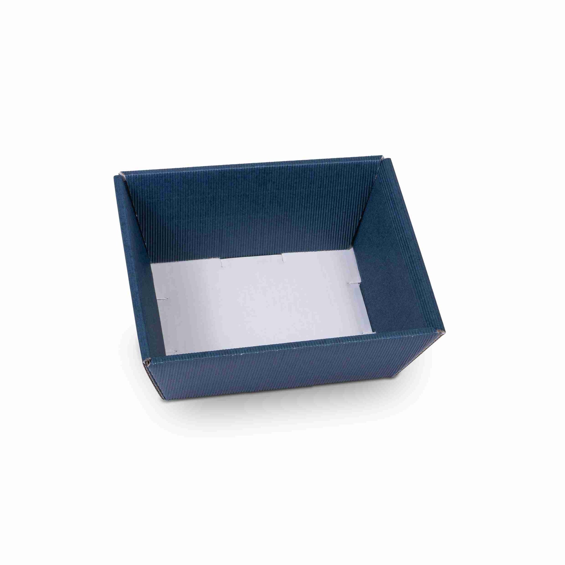 Model Geschenkkorb offene Welle dunkelblau – Innenmass 190 × 140 × 90 mm – selbstschliessend – 1 Stk., ab 200 Stk.