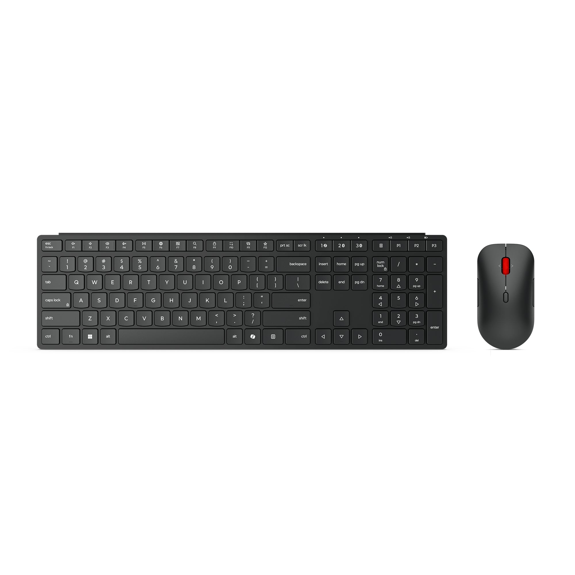 Lenovo Tastatur- und Maus-Set – Bluetooth & 2,4 GHz (USB-A Empfänger) – AZERTY (BE) – Schwarz