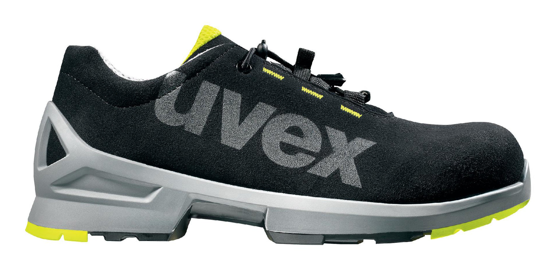 Uvex 1 8544.8 Sicherheitshalbschuh S2 ESD SRC – schwarz – Grösse 43, Weite 11, Speed-Schnürsenkel, metallfrei