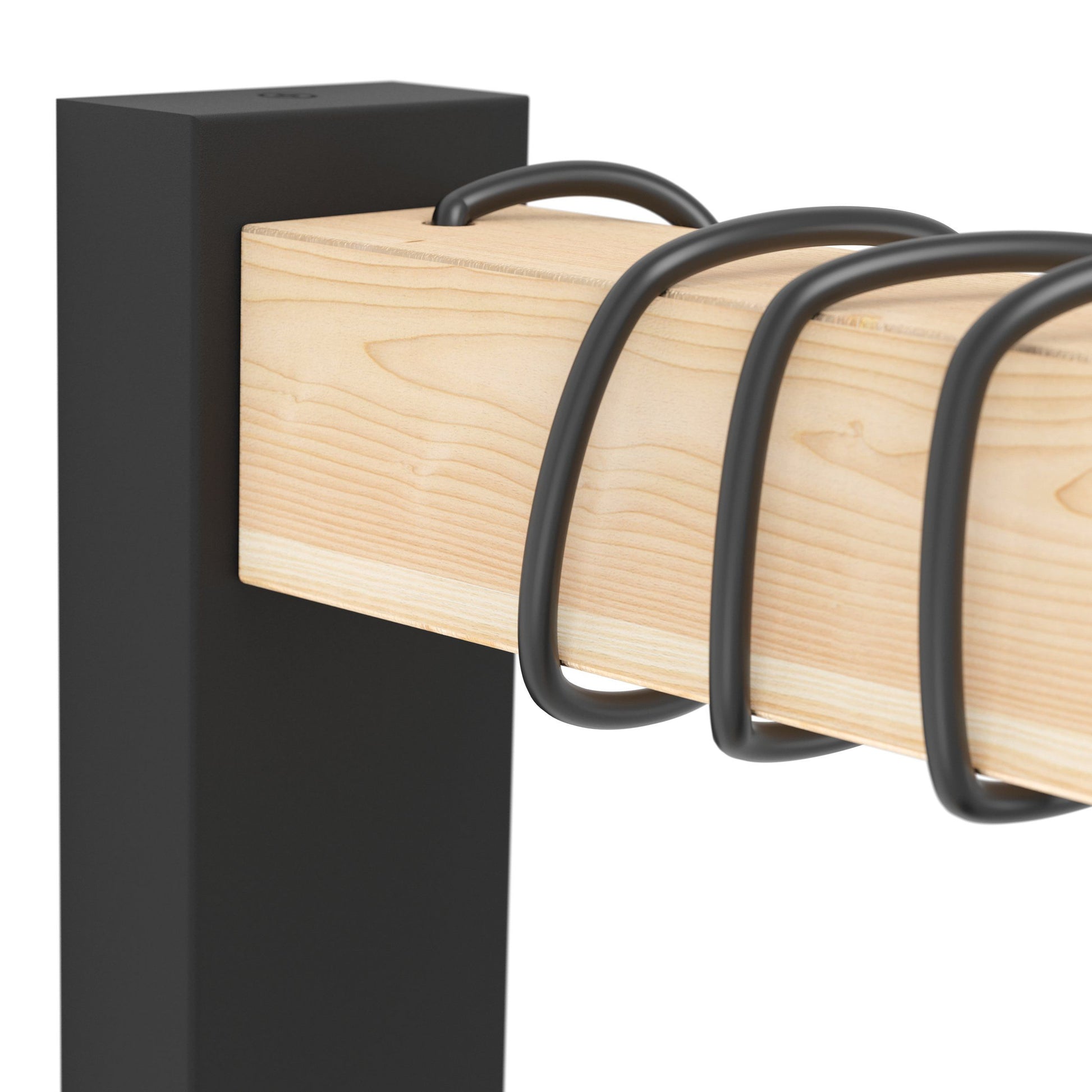 EGLO Wandleuchte Townshend – 10 W, dimmbar, schwarz/braun, exkl. E27