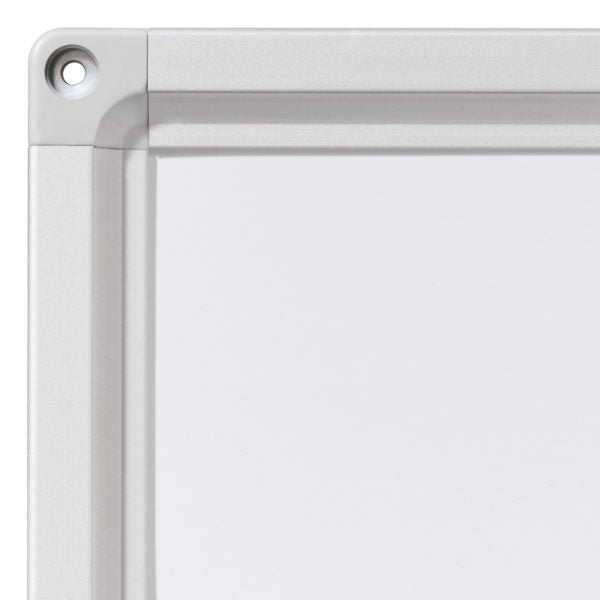Franken Whiteboard – 180 × 90 cm, lackierter Stahl, magnetisch, Aluminiumrahmen, silbereloxiert, Wandmontage