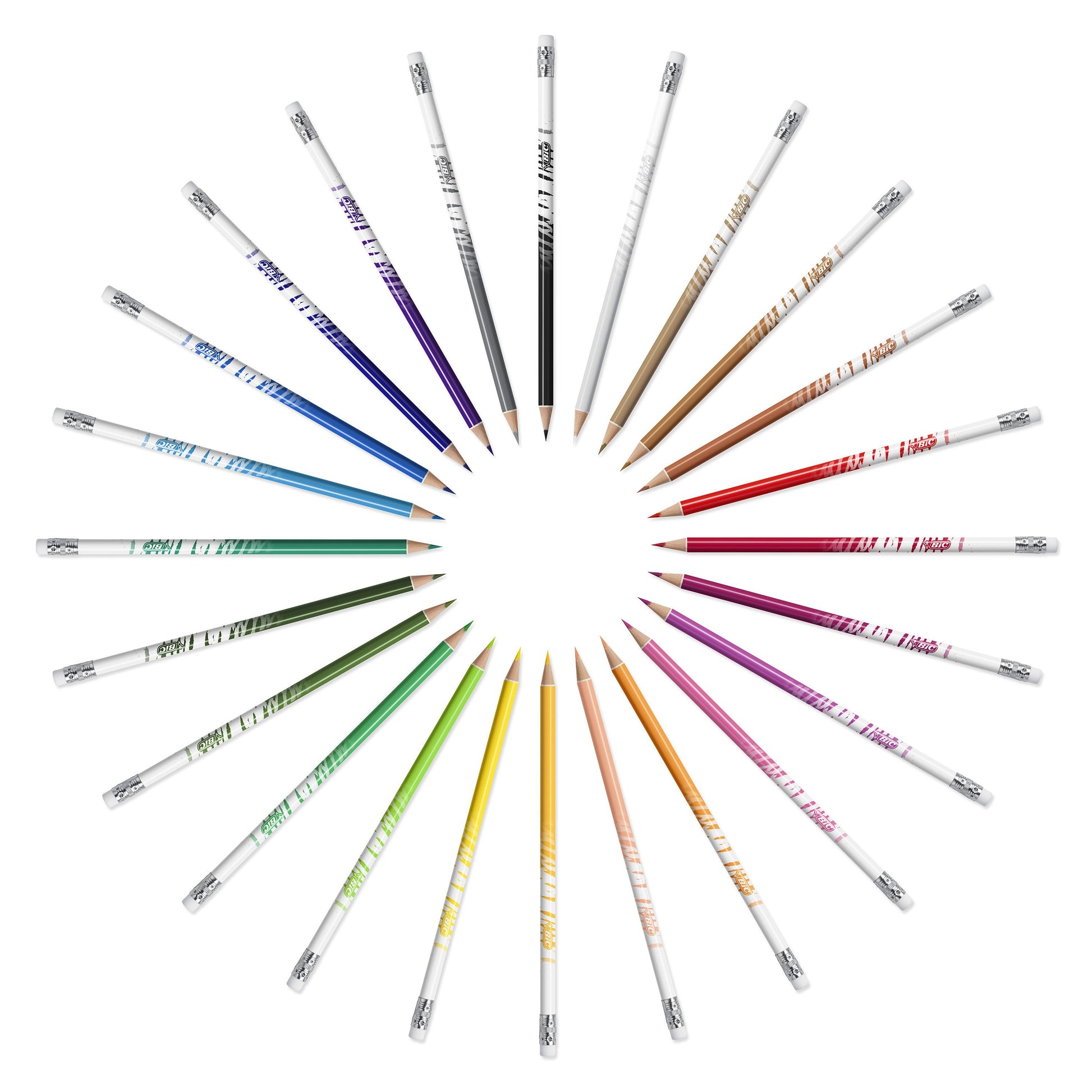BIC Buntstifte Evolution – holzfrei (Kunstharz), Minen-Ø 2,8 mm, 12 Farben, im Kartonetui